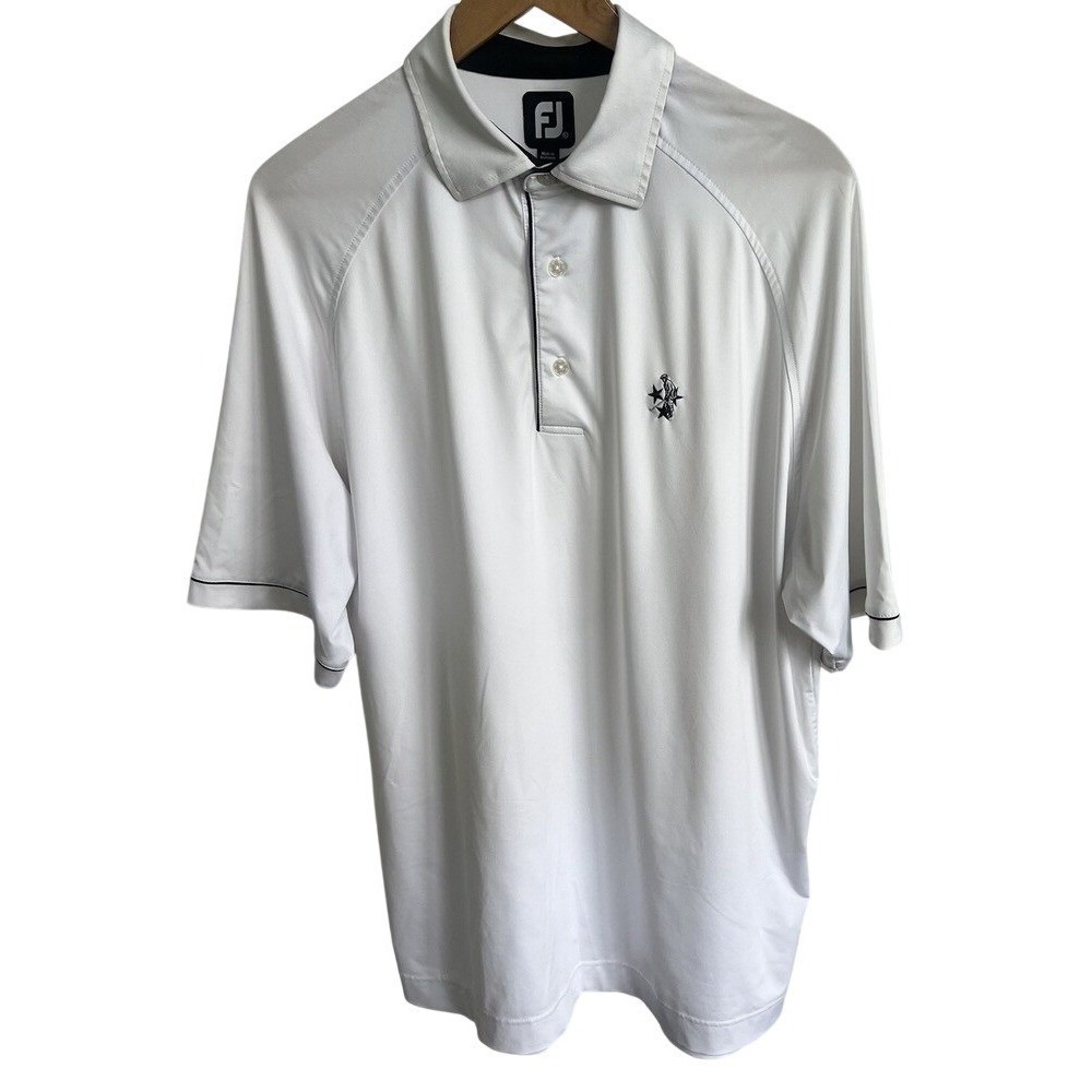 Footjoy Performance Golf Polo Shirt Mens Large White Tennessee Governors Club